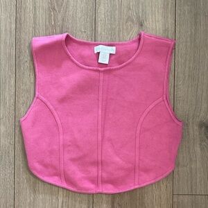 House of Harlow 1960 | Pink Knit Ribbed Crop Top | Medium